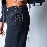 LNP boxy denim chain detail jacket