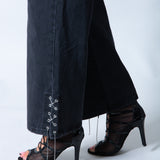 LNP baggy chain detail jean in black