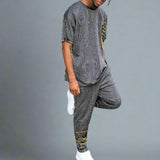 Metallic Pinstripe Joggers with Lime Detailing