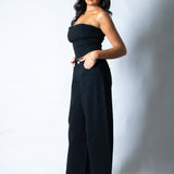 LNP straight leg mid rise embellished jean in black