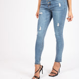 Vintage Wash Distressed Button Up Skinny's