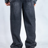 Baggy Embellished Jeans In Black