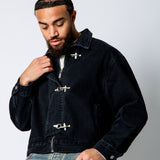 HARRINGTON - Buckle Detail Jacket in Black