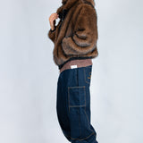 Maverick Brown Fur Hooded Jacket