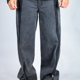 Onyx Zip Detail Baggy Jeans In Black
