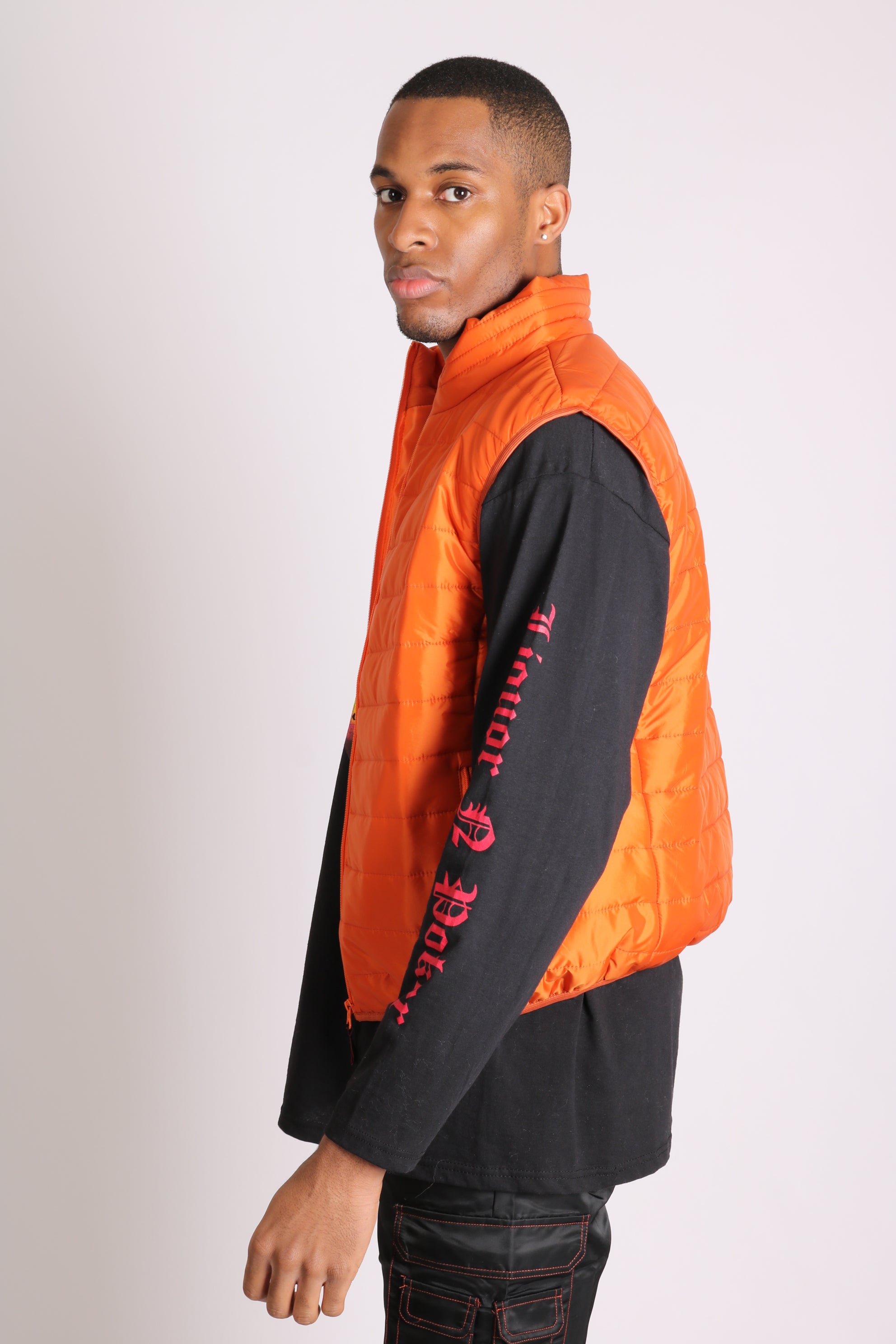 Neon Orange Puffer Gillet