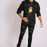 Relaxed Denim Worker Shirt In Black