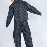 LNP Harrington Pinstripe Zip Through Jacket