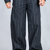 LNP black pinstripe relaxed baggy jean