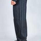 LNP black pinstripe relaxed baggy jean