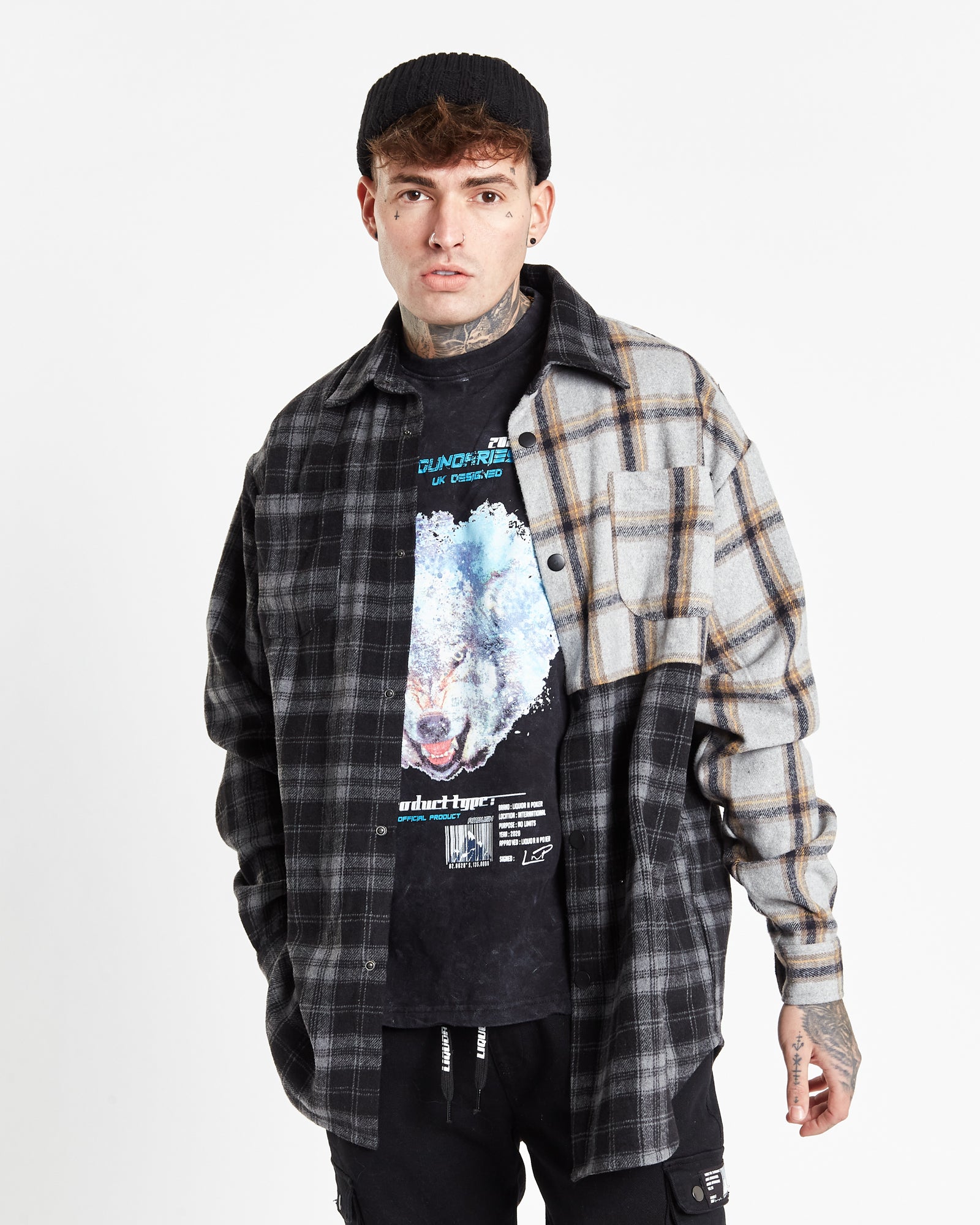 Vices Spliced Over Shirt in Relaxed Fit