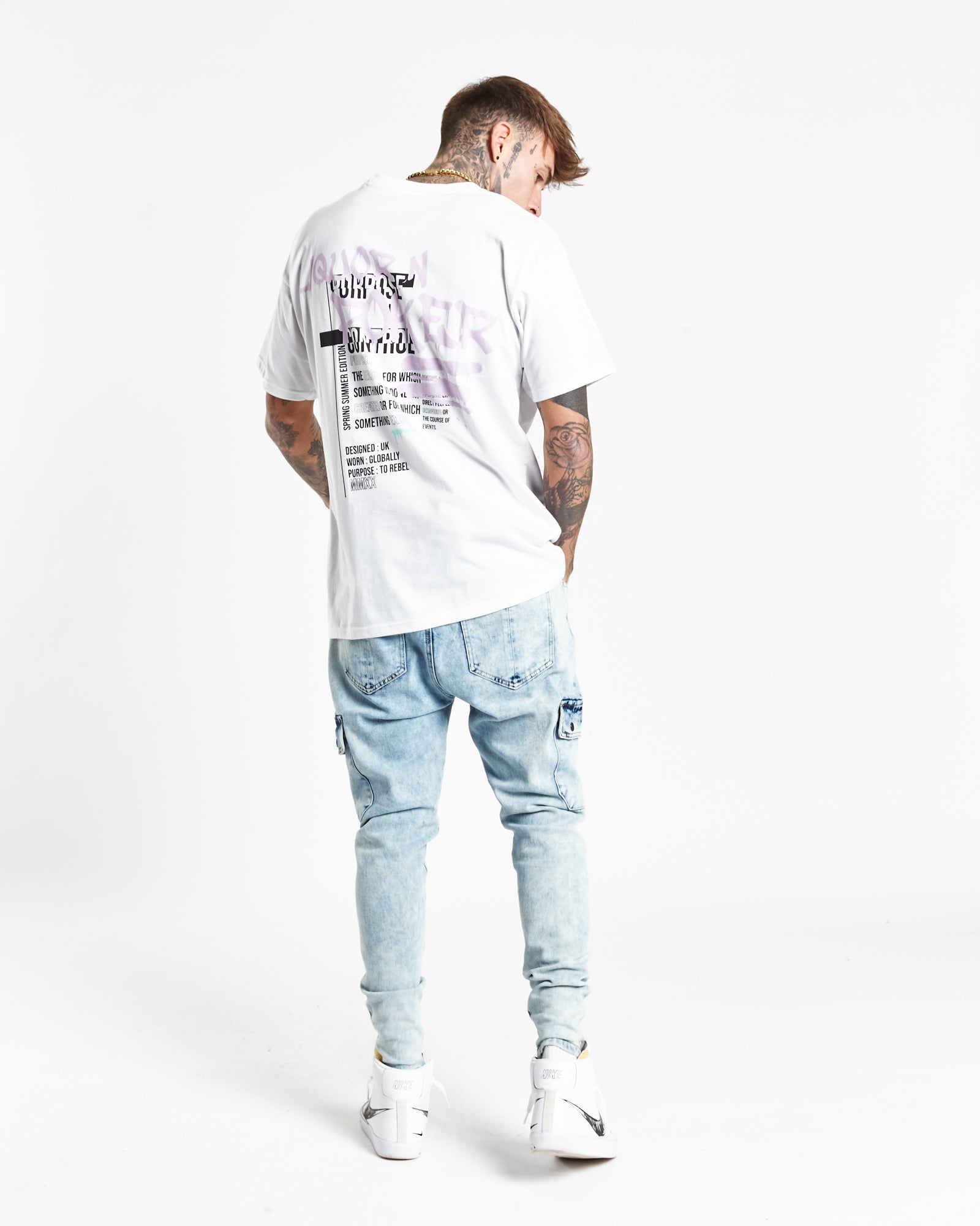 Graffiti Printed Back Relaxed T-shirt