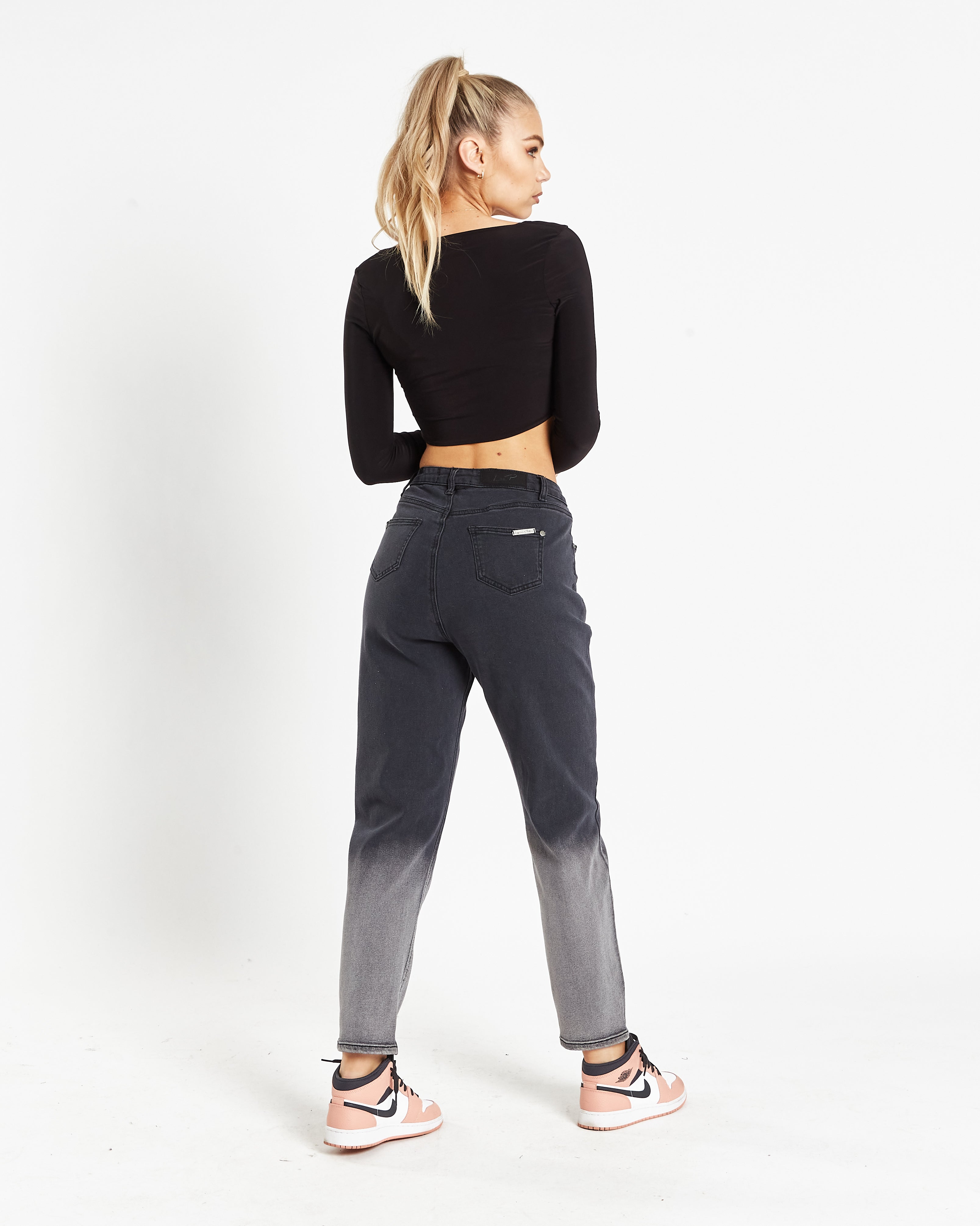 Mom Jeans In Comfort Stretch In Ombre Effect