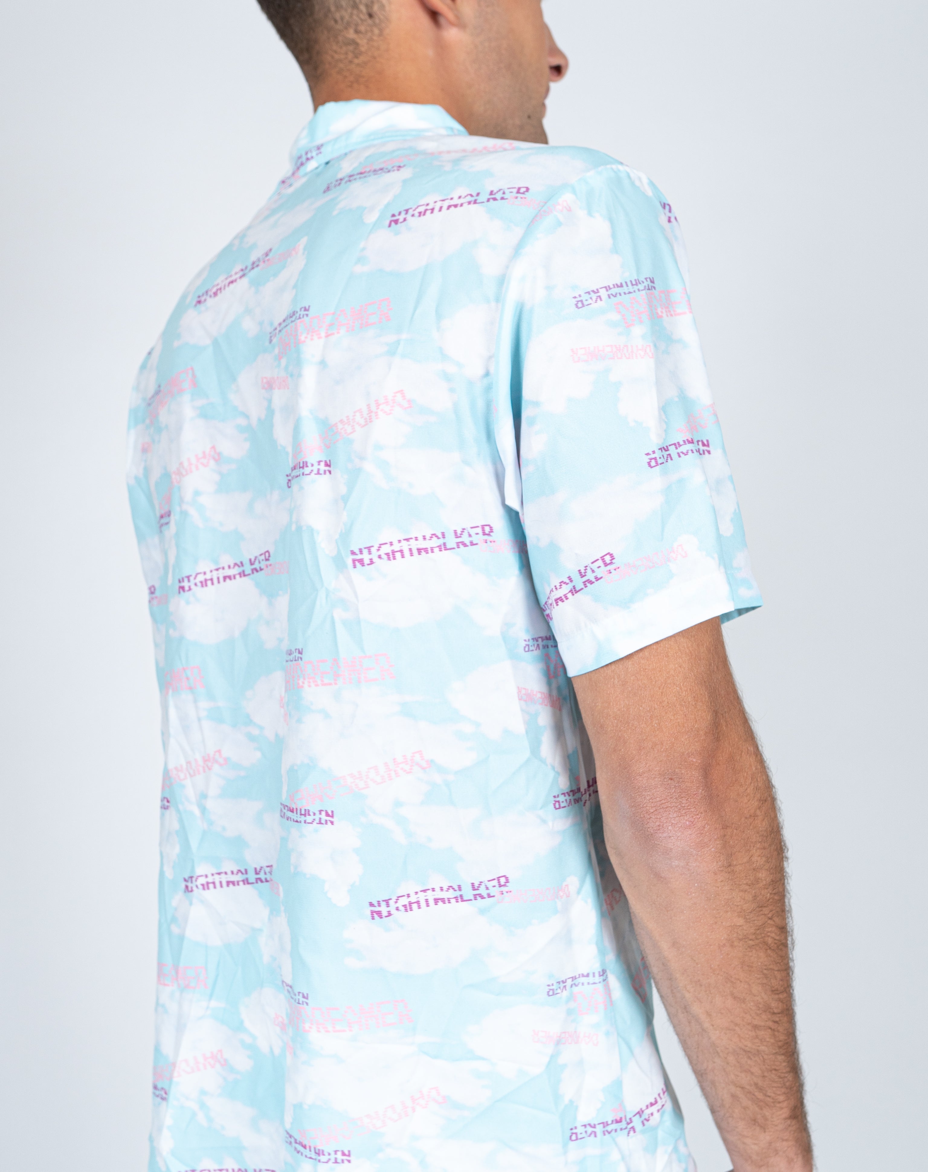 Daydreamer Clouds Print Revere Shirt