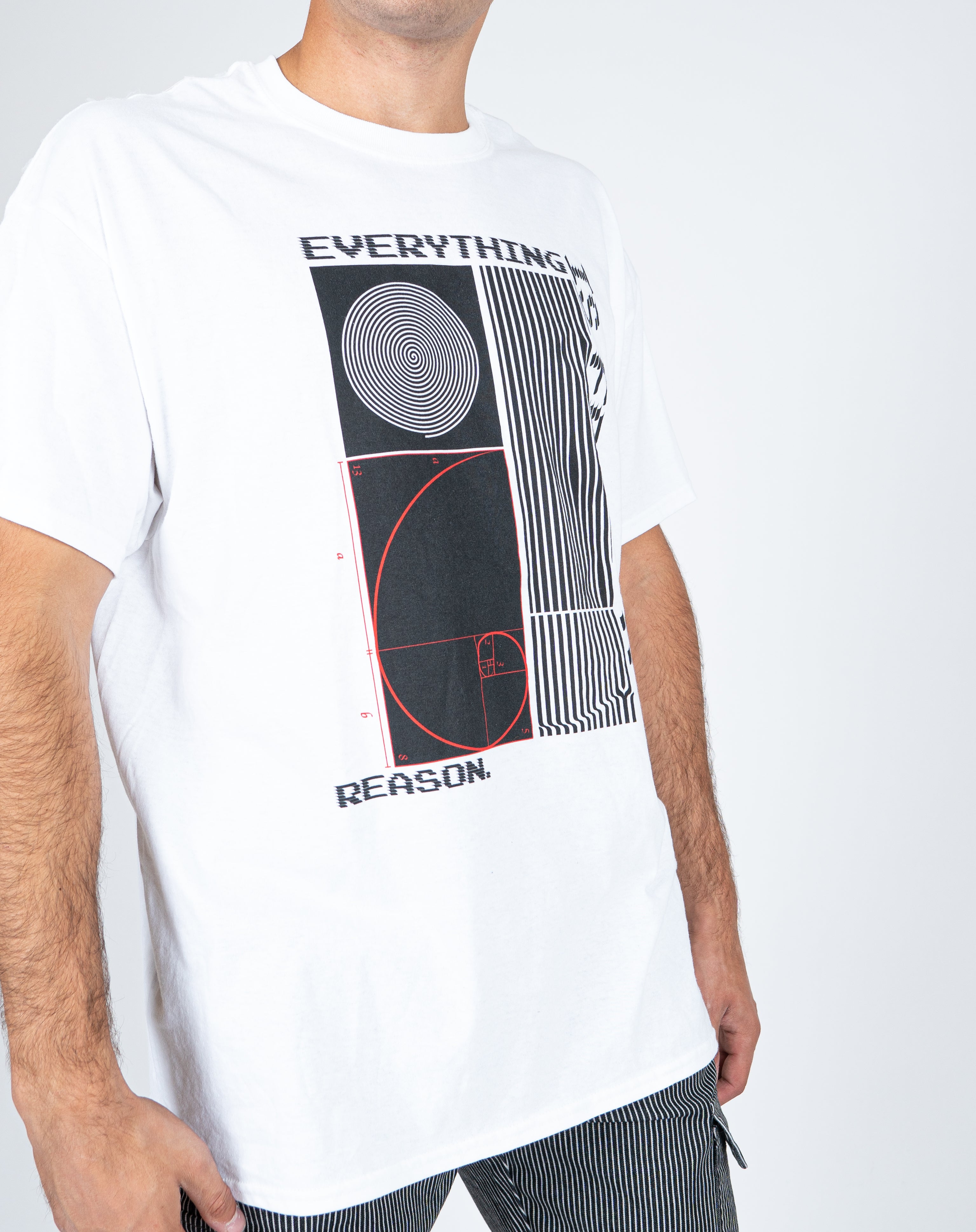 'EVERYTHING HAPPENS FOR A REASON' Printed White T-Shirt