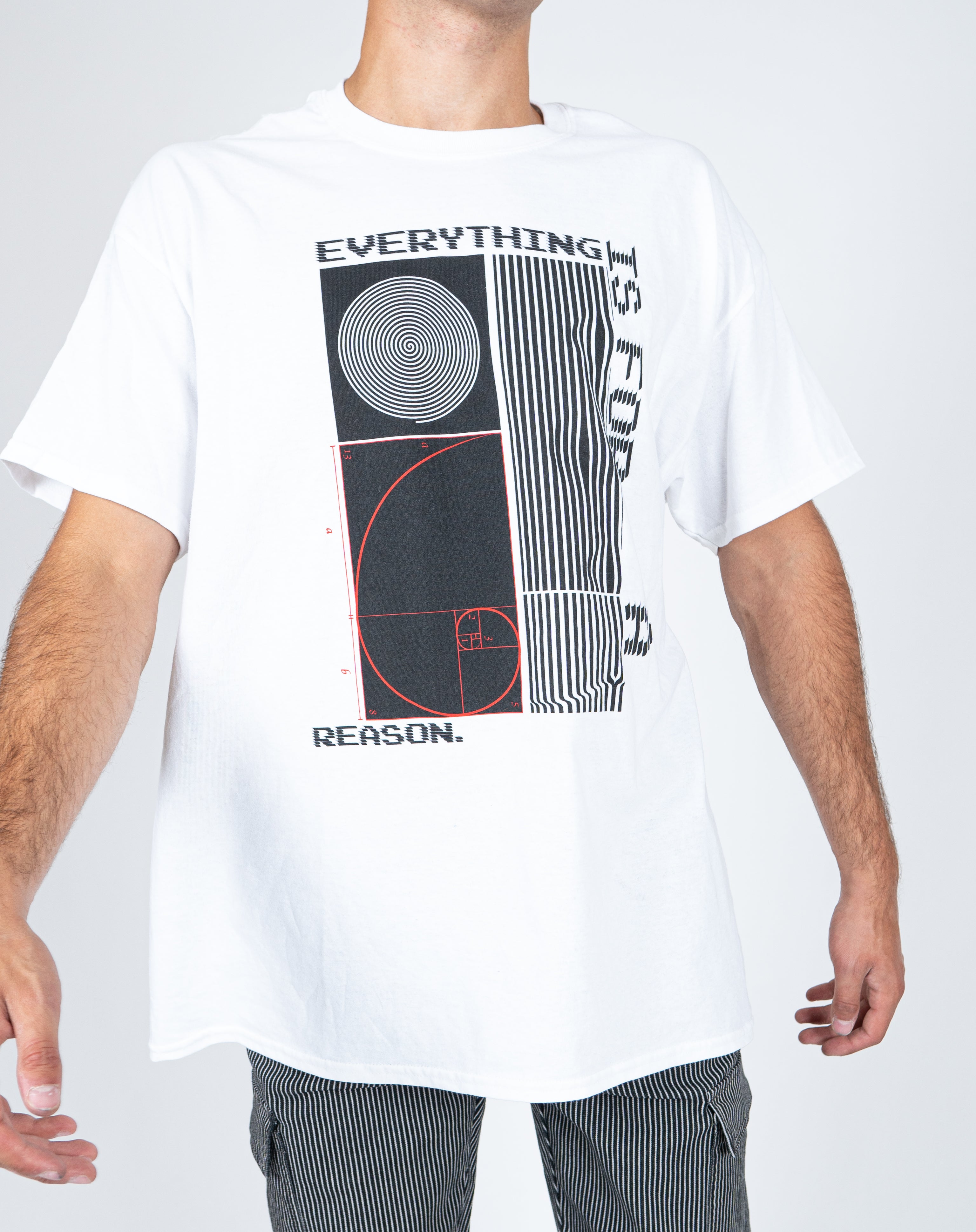 'EVERYTHING HAPPENS FOR A REASON' Printed White T-Shirt