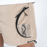 Nylon Desert Shorts With Snake Print Detail