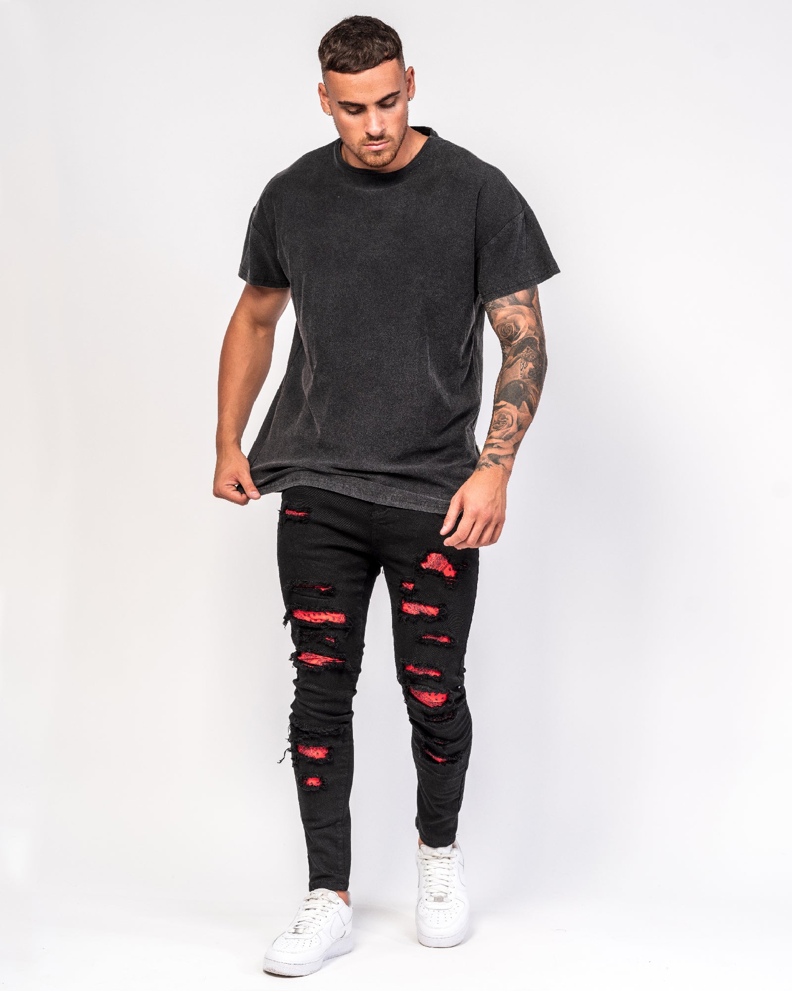 Westside Bandanna Skinny Jeans With Rips