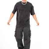 Acid Black Ribbed 'The Blessed 01' Varsity T-Shirt - Liquor n Poker