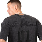 Acid Black Ribbed 'The Blessed 01' Varsity T-Shirt - Liquor n Poker