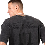 Acid Black Ribbed 'The Blessed 01' Varsity T-Shirt - Liquor n Poker