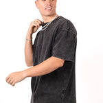 Acid Black Ribbed 'The Blessed 01' Varsity T-Shirt - Liquor n Poker