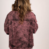 Acid Pink Boyfriend Denim Jacket With Utility Pocket - Liquor n Poker