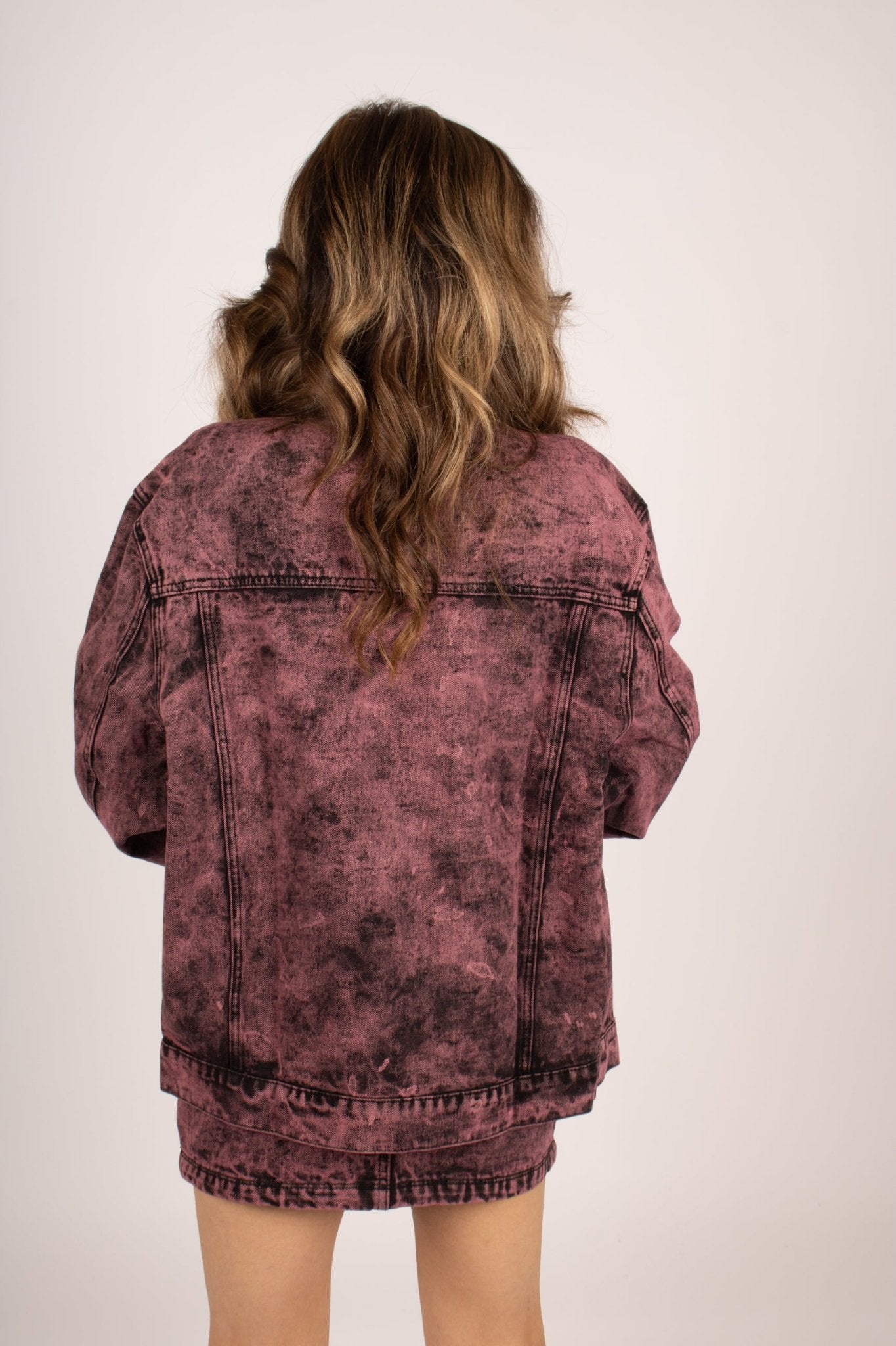 Acid Pink Boyfriend Denim Jacket With Utility Pocket - Liquor n Poker