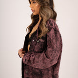 Acid Pink Boyfriend Denim Jacket With Utility Pocket - Liquor n Poker