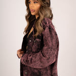 Acid Pink Boyfriend Denim Jacket With Utility Pocket - Liquor n Poker