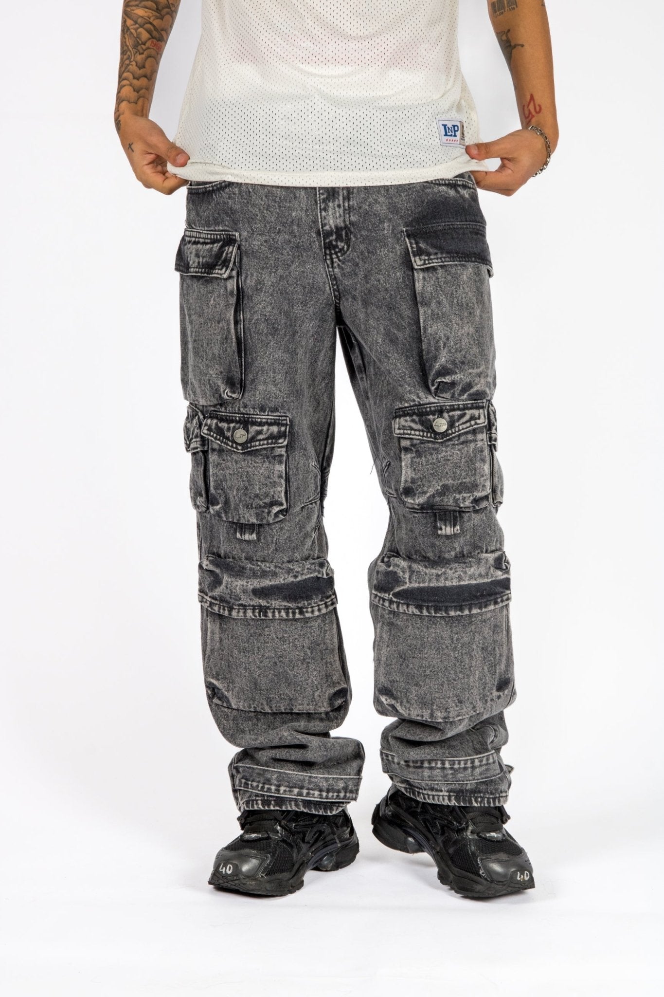 Acid Wash Black Cargo - Liquor n Poker