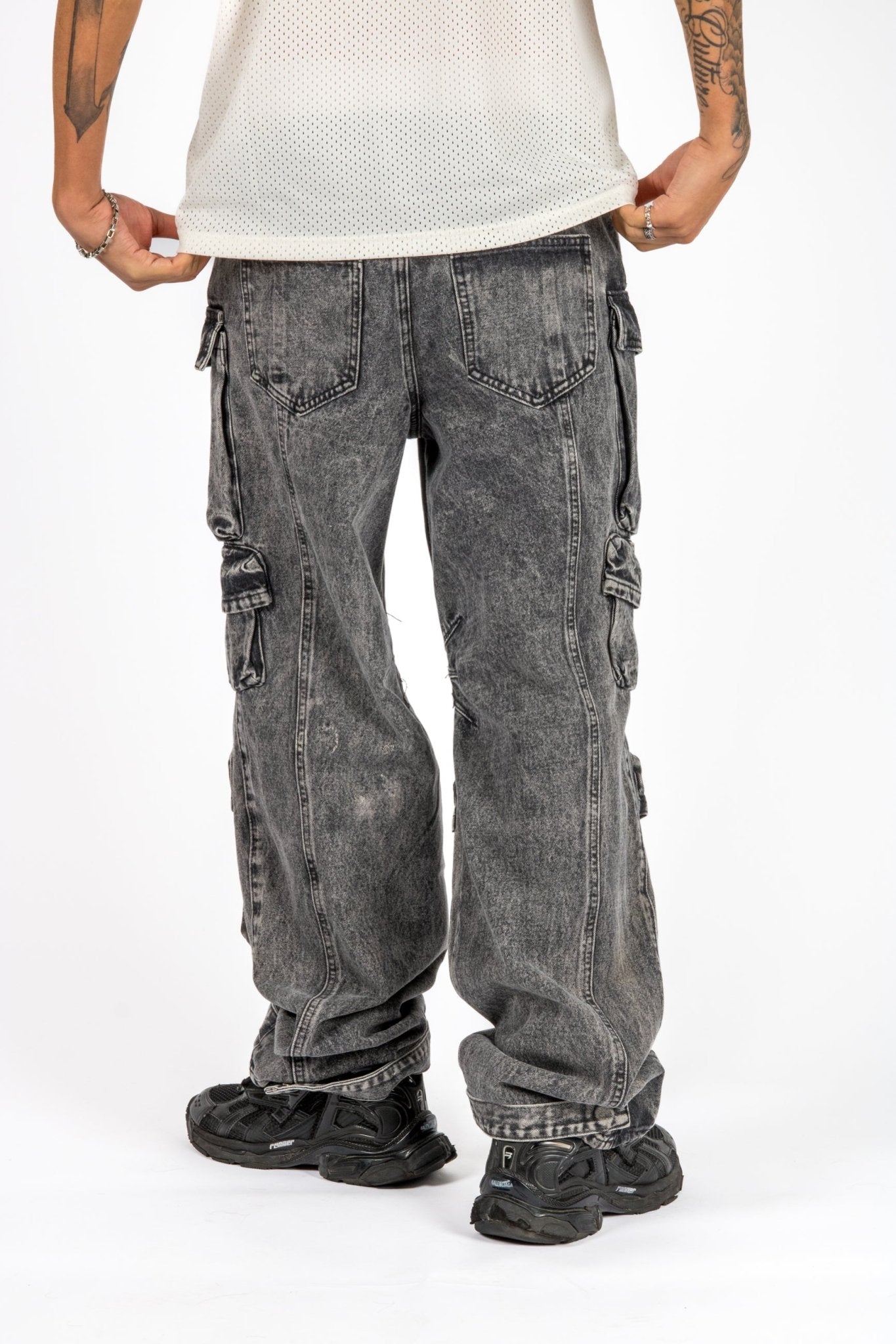 Acid Wash Black Cargo - Liquor n Poker