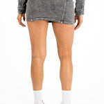 Acid - Wash Grey Contrast Stitch Denim Mini Skirt - Liquor n Poker