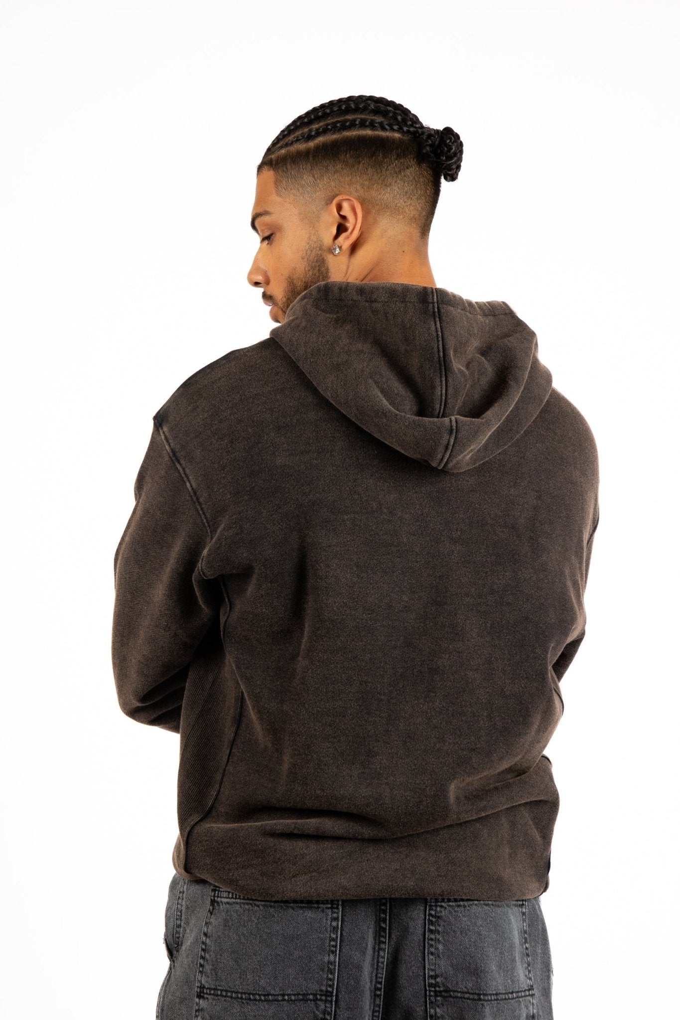 Acid - Wash Pocket Detail Hoodie - Liquor n Poker