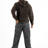 Acid - Wash Pocket Detail Hoodie - Liquor n Poker