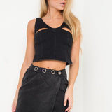 Alaska Denim Bra - Let With Cut Out Detail - Liquor n Poker