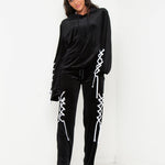 Albany Cropped Velour Hoodie With Eyelet Detail - Liquor n Poker