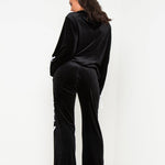 Albany Cropped Velour Hoodie With Eyelet Detail - Liquor n Poker