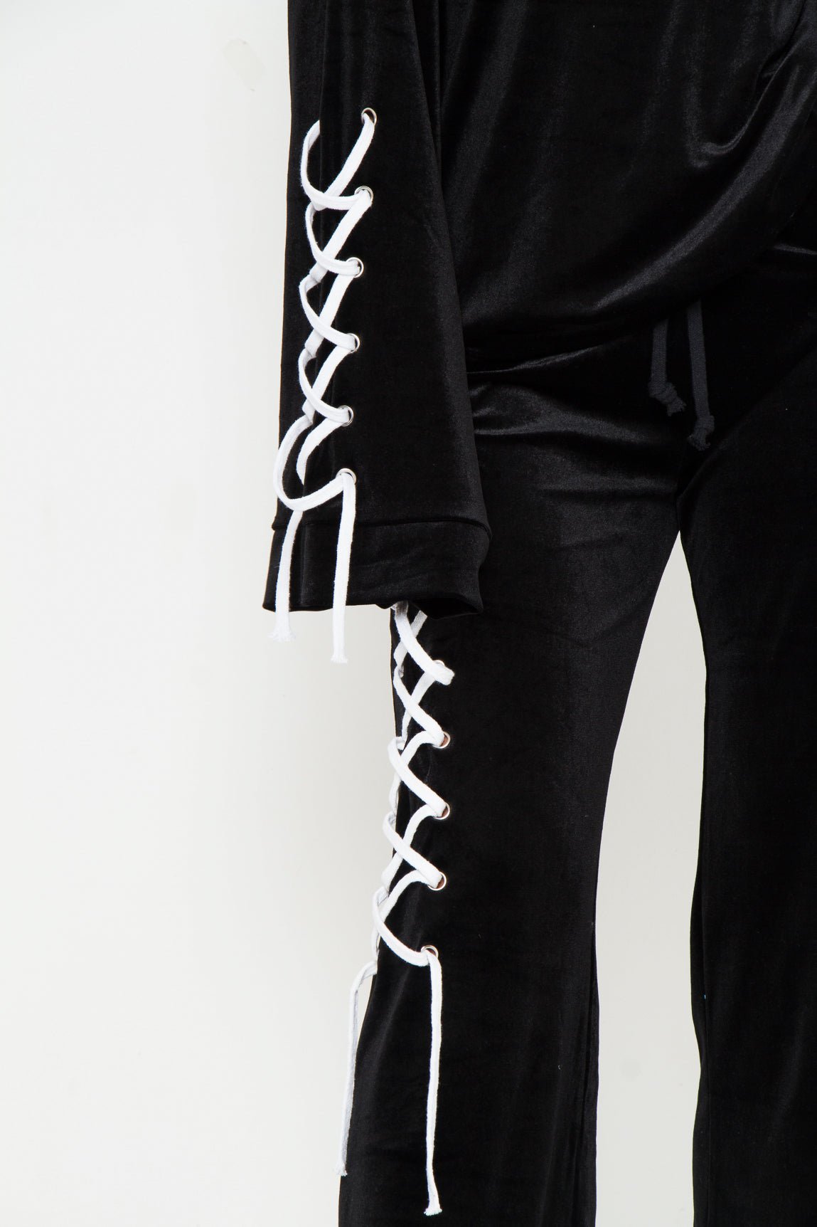 Albany Cropped Velour Hoodie With Eyelet Detail - Liquor n Poker