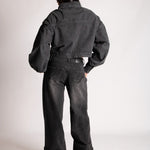 ALEX – Black Boxy Zip-Through Denim Jacket - Liquor n Poker