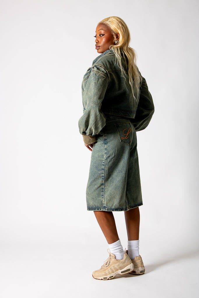 ALEX – Dirty Wash Boxy Zip-Through Denim Jacket - Liquor n Poker