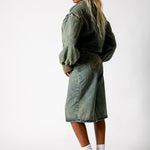 ALEX – Dirty Wash Boxy Zip-Through Denim Jacket - Liquor n Poker