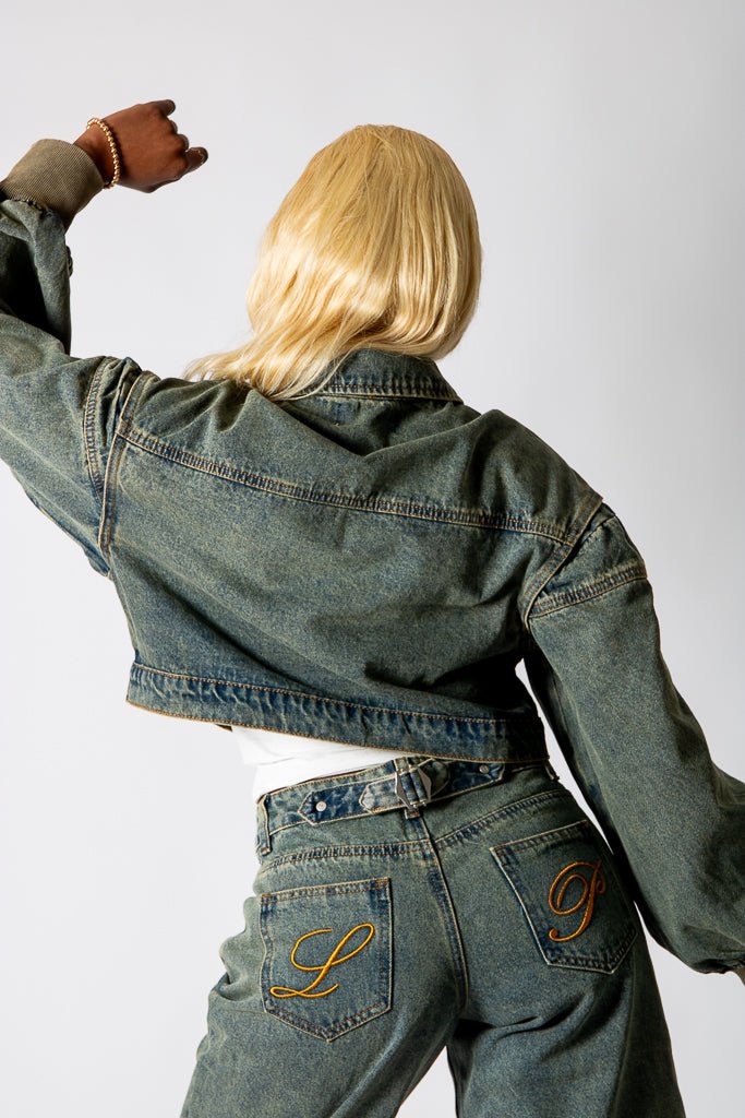 ALEX – Dirty Wash Boxy Zip-Through Denim Jacket - Liquor n Poker
