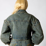 ALEX – Dirty Wash Boxy Zip-Through Denim Jacket - Liquor n Poker