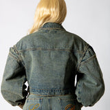 ALEX – Dirty Wash Boxy Zip-Through Denim Jacket - Liquor n Poker