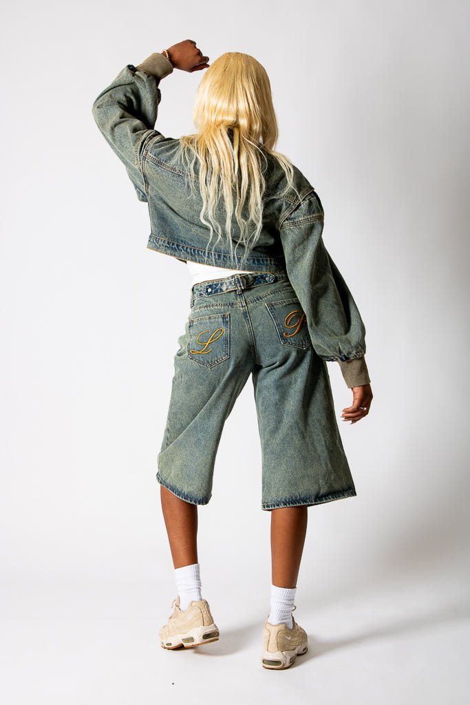 ALEX – Dirty Wash Boxy Zip-Through Denim Jacket - Liquor n Poker
