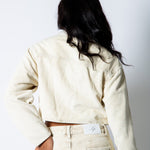 ALEX – Ecru Corduroy Boxy Jacket with Contrast Collar - Liquor n Poker