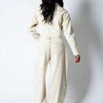 ALEX – Ecru Corduroy Boxy Jacket with Contrast Collar - Liquor n Poker