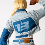 ALEX – Patchwork ’13’ Varsity Denim Boxy Jacket - Liquor n Poker