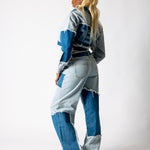 ALEX – Patchwork ’13’ Varsity Denim Boxy Jacket - Liquor n Poker